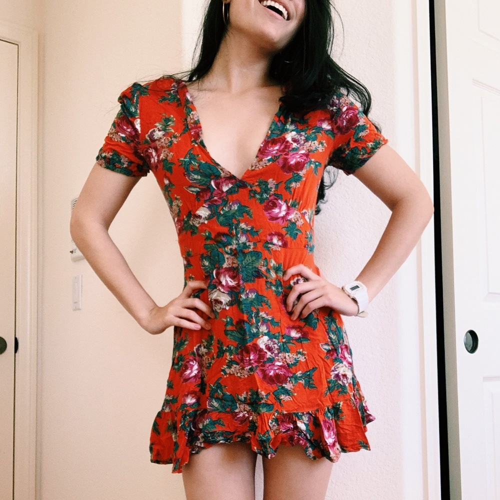 Auguste Red Floral Dress